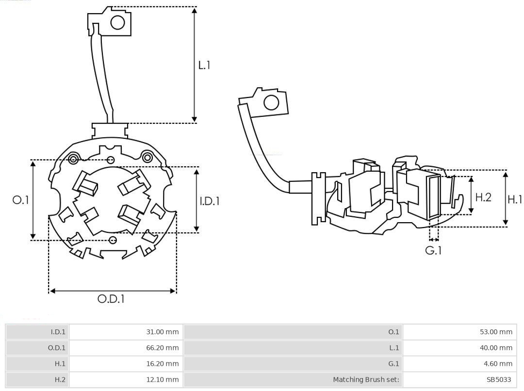 Držák uhlíků startéru M000T32171, M0T45271ZT, M0T36371, M0T32173ZE, 12V, 237859 - Image 2